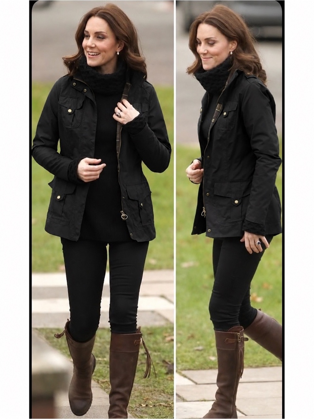 Barbour Black Utility Jacket with Brass-Tone Snaps